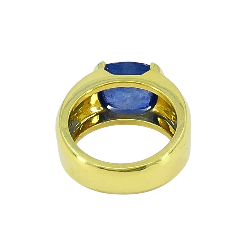Burma Natural Sapphire 18K Gold Ring GIA Report