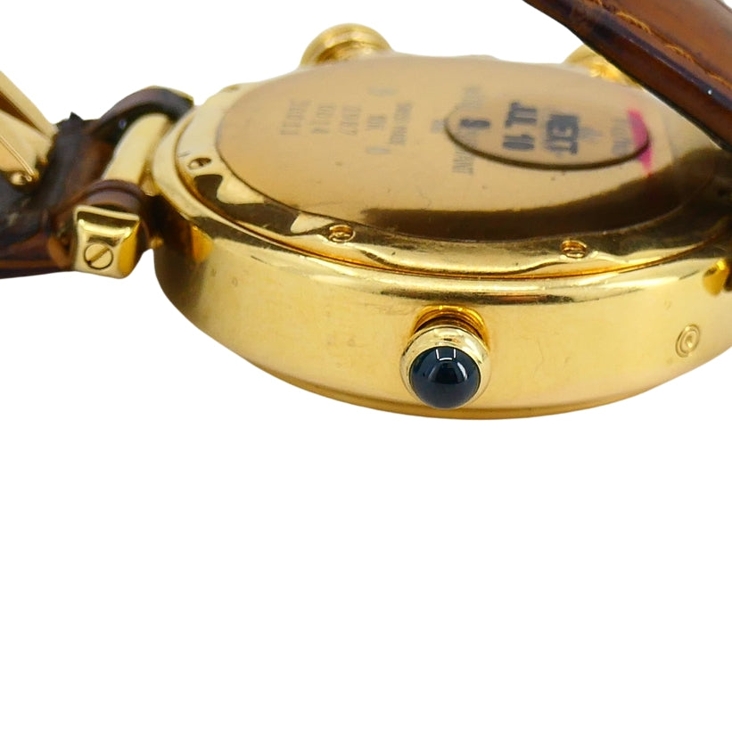Cartier Pasha Alarm Moonphase Wristwatch 18k Gold c. 1987