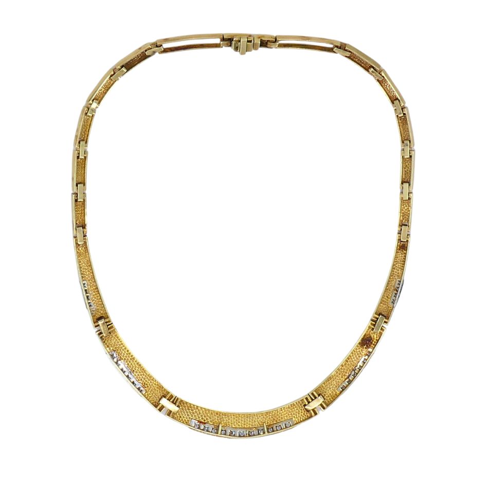 Vintage 14k Two-tone Gold Diamond Necklace