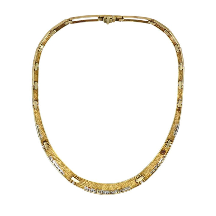 Vintage 14k Two-tone Gold Diamond Necklace