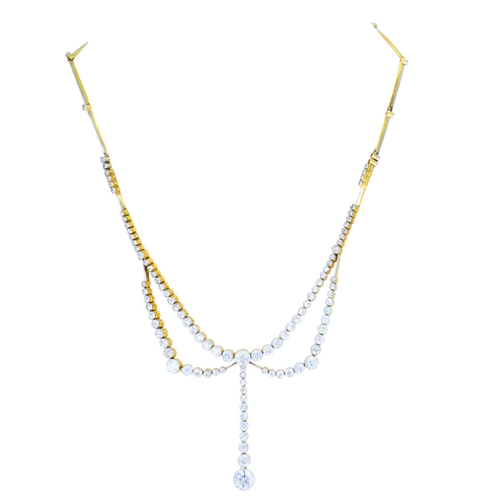 Edwardian Art Deco Necklace Platinum Diamond Vintage Jewelry Antique