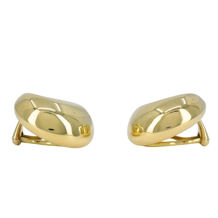 Vintage Elsa Peretti Tiffany & Co. 18k Gold Circular Thumbprint Clip On Earrings