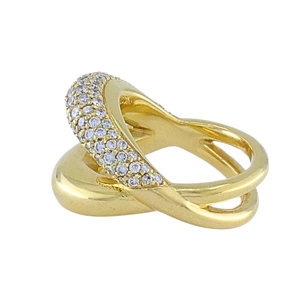 Mauboussin Paris 18k Gold Pavé Diamond Ring