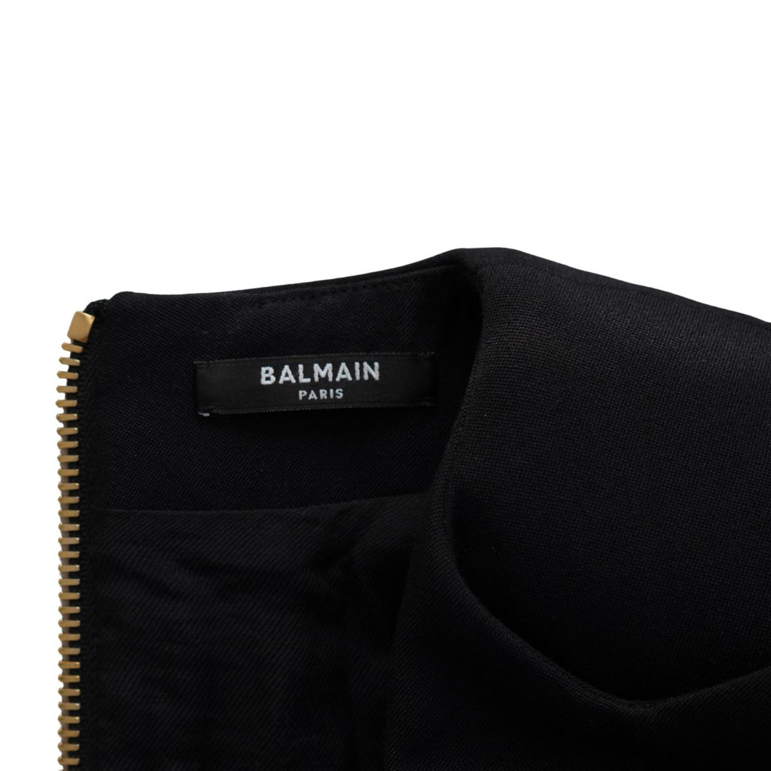 Balmain Black Wool Single Breasted Blazer Mini Dress