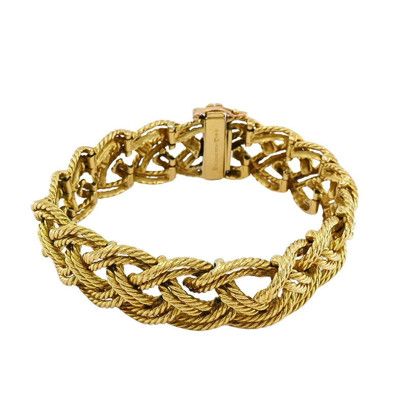 Boucheron Paris 18k Gold Braided Rope Bracelet