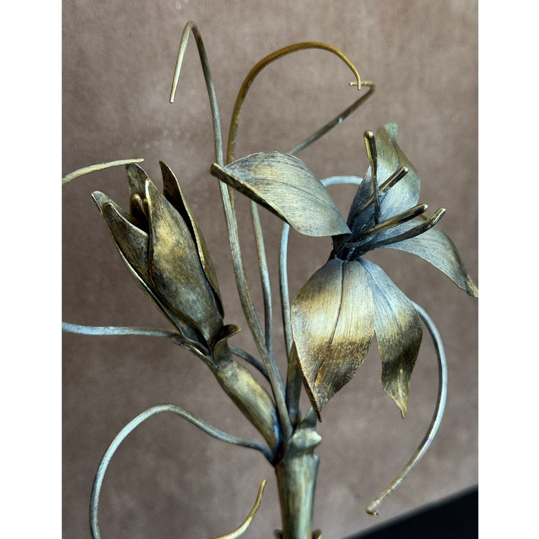 Vintage Tiffany & Co. Gilded Sterling Silver Botanical Floral Sculpture, Mexico