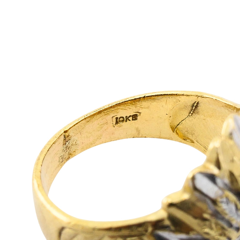 Vintage 10k Gold Native American Headdress Ring