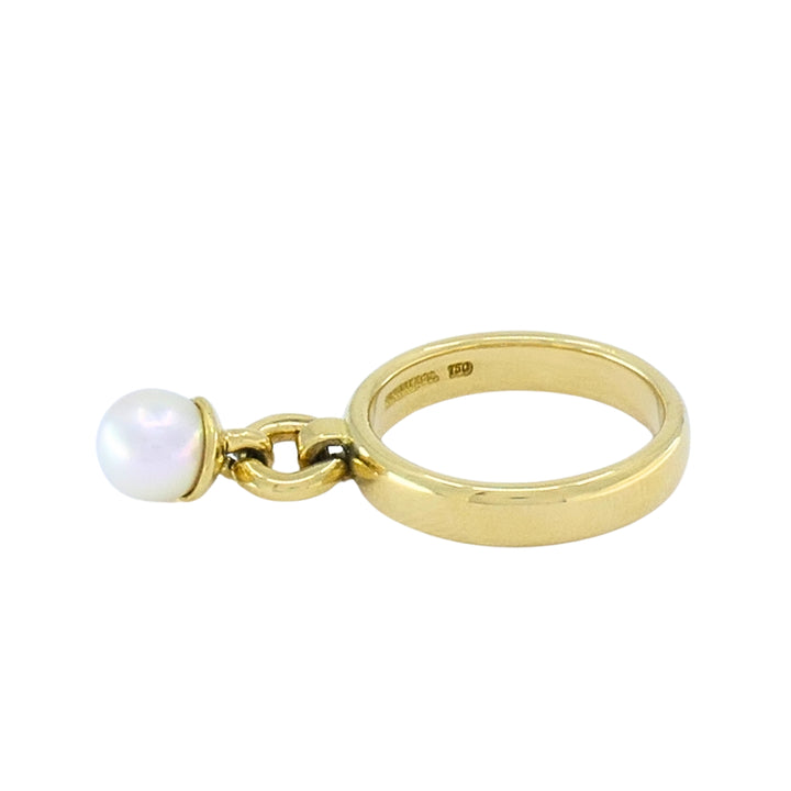 Tiffany & Co. Fascination 18k  Gold Pearl Drop Ring