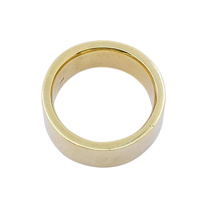 Vintage 14k Gold Wide Cigar Band Ring, 8mm Wedding Band