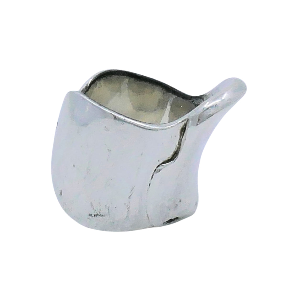 Hermès Galop Sterling Silver Wide Band Ring, Size 5.75