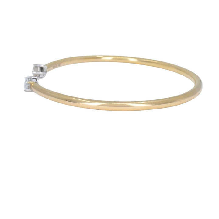 TOUS 18k Yellow Gold Diamond Open Cuff Bracelet