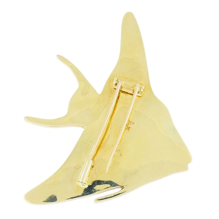 Tiffany & Co. 18k Gold Gemstone Angel Fish Brooch