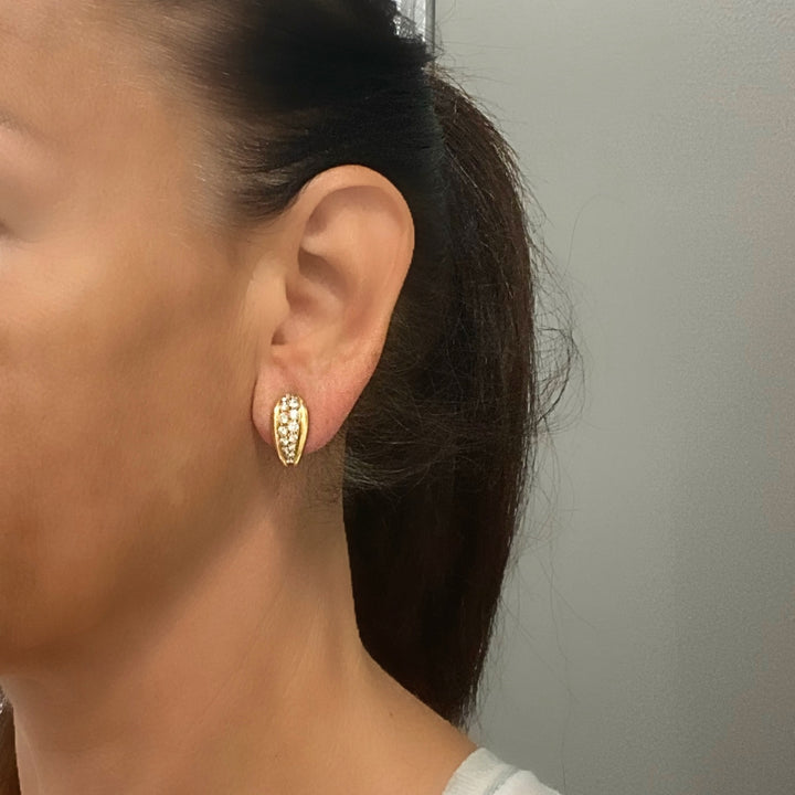 Cartier 18K Gold Chrysoprase Diamond Interchangeable Doorknocker Earrings