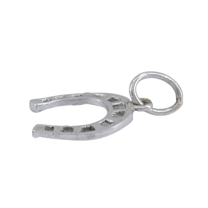 Edwardian Platinum Rose Cut Diamond Horseshoe Pendant