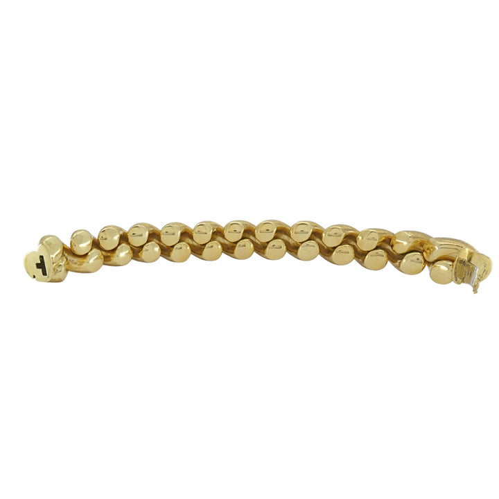 Vintage Italian 18k Gold Textured San Marco Style Link Bracelet