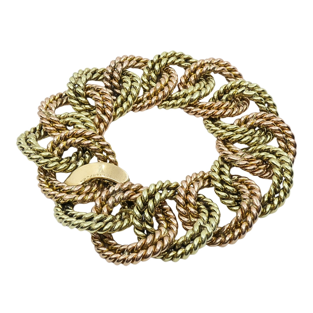 Verdura 14k Two-Tone Gold Rope Link Bracelet