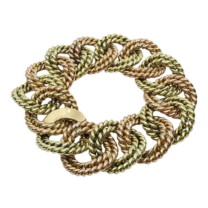 Verdura 14k Two-Tone Gold Rope Link Bracelet