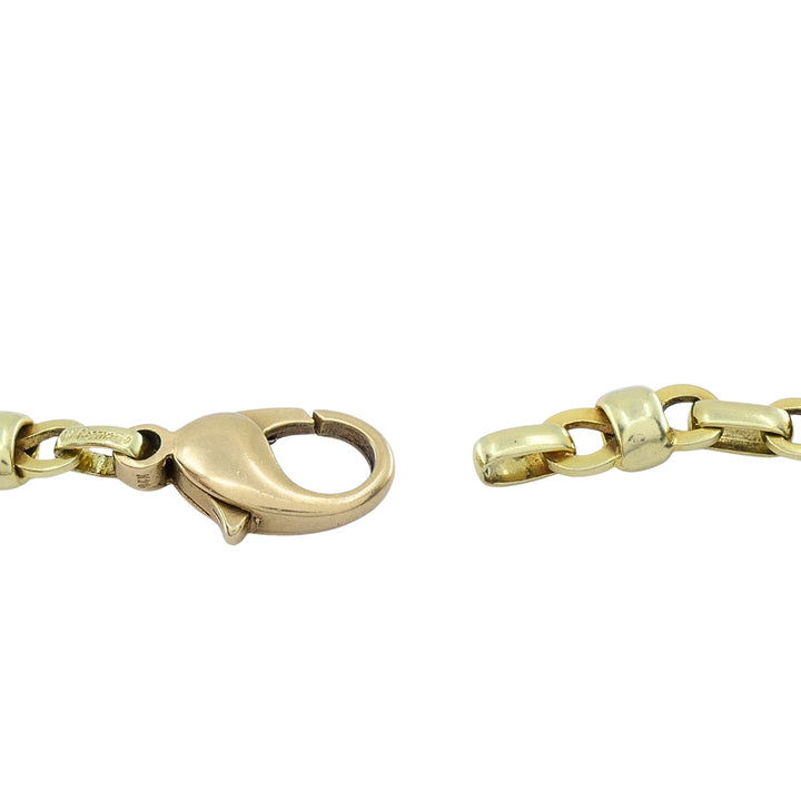 Vintage 14k Gold Alternating Link Chain Necklace, West Germany