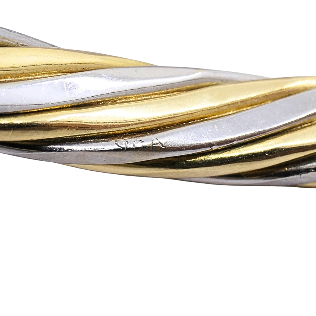 Van Cleef & Arpels Twisted Two-Tone 18k Gold Bangle Bracelet, 1970s