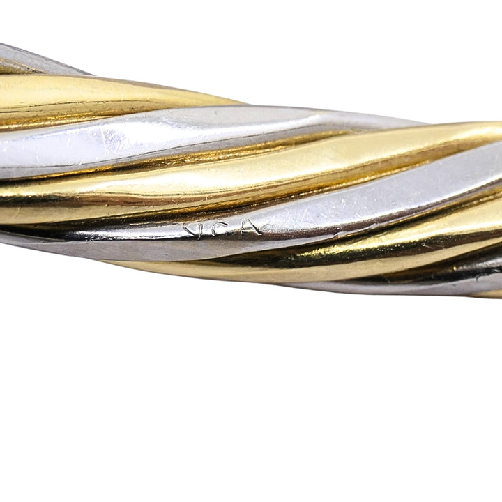 Van Cleef & Arpels Twisted Two-Tone 18k Gold Bangle Bracelet, 1970s