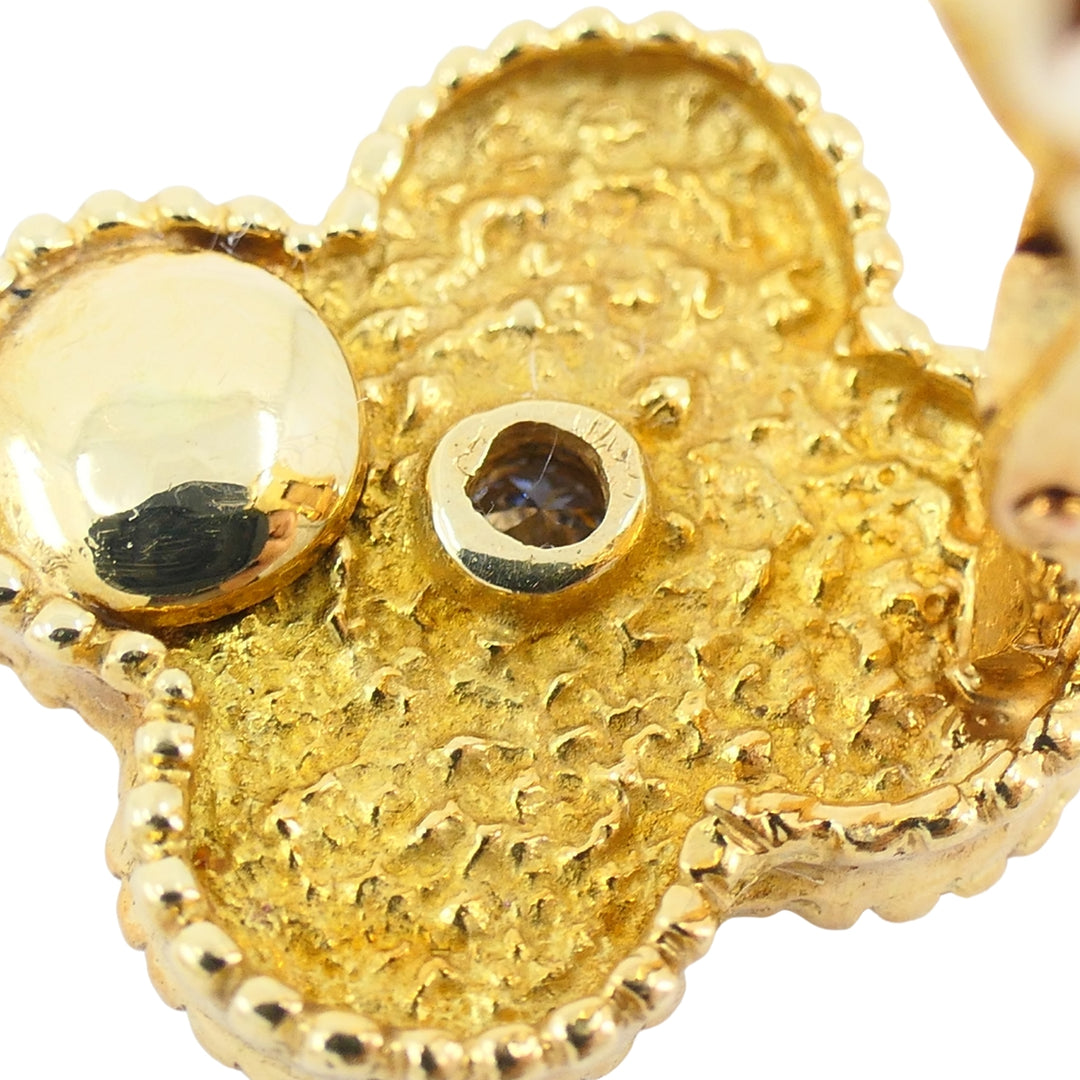 Van Cleef & Arpels Vintage Alhambra Earrings Diamond Gold