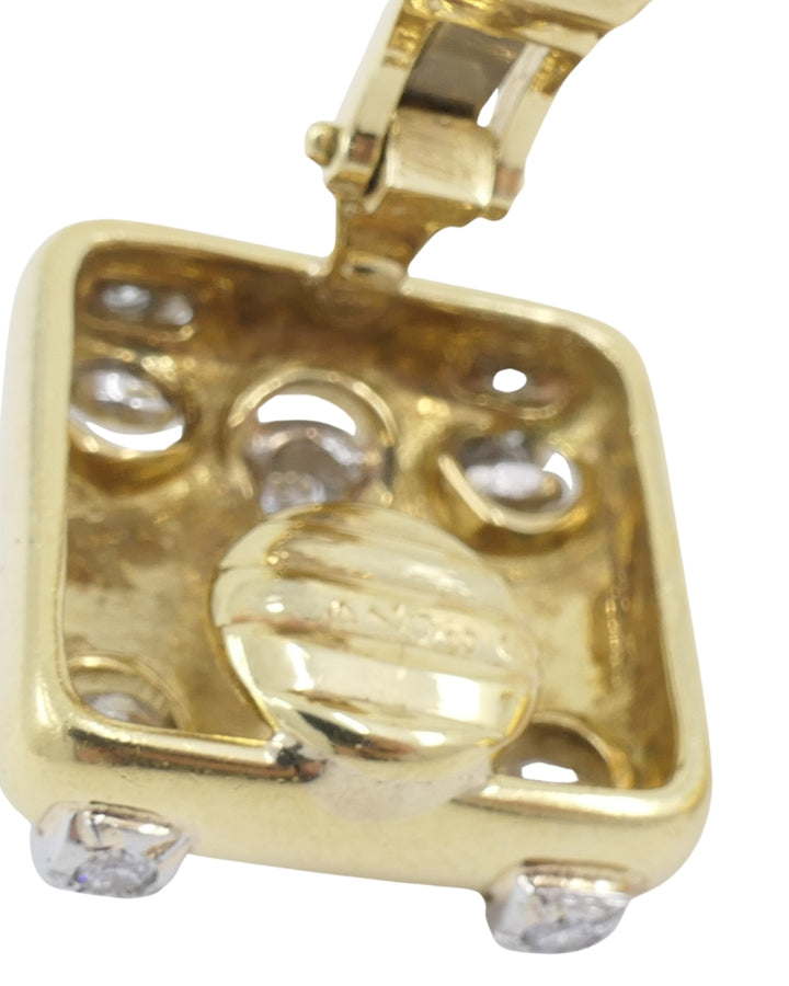 Vintage Cartier Earrings 18k Gold Diamond Stitch Design