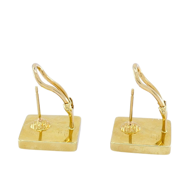Tiffany & Co. Vintage 18k Gold Dice Earrings Onyx & Mother-of-Pearl Inlay