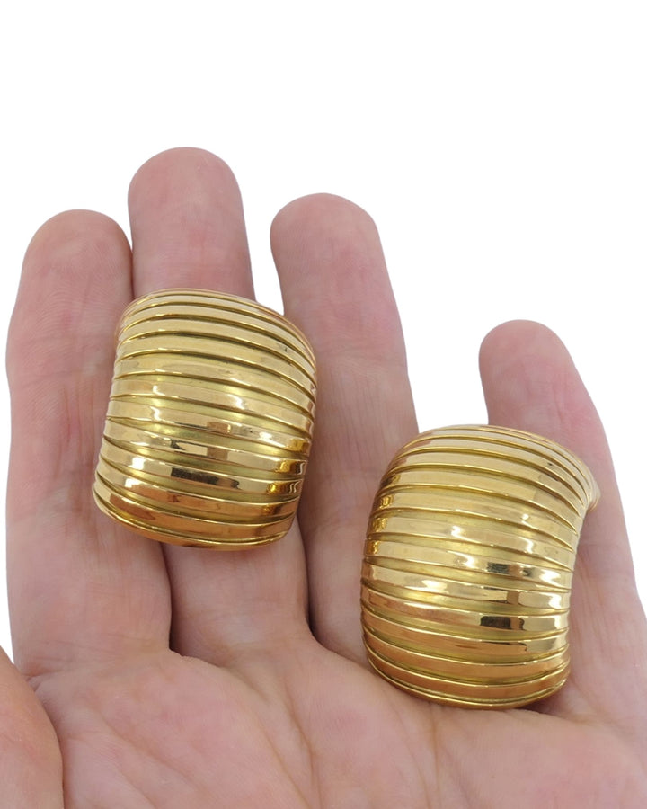 Carlo Weingrill 18k Gold Clip-On Earrings Tubogas Design