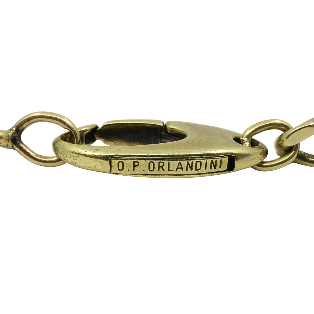 O.P. Orlandini for UnoAErre Vintage Italian 14k Gold Curb Link Chain Necklace