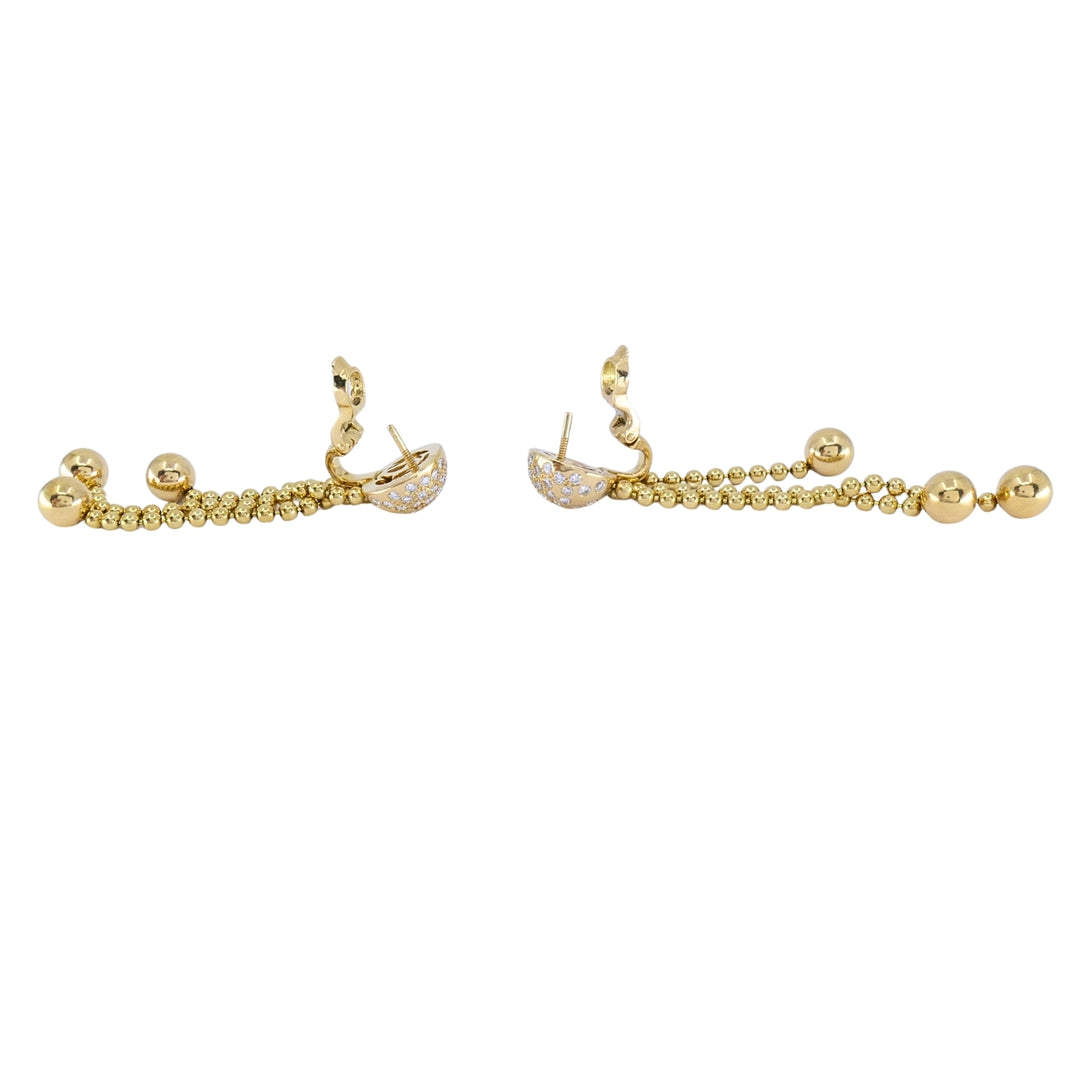Cartier Nouvelle Vague Draperie 18k Gold Diamond Tassel Earrings, 1999