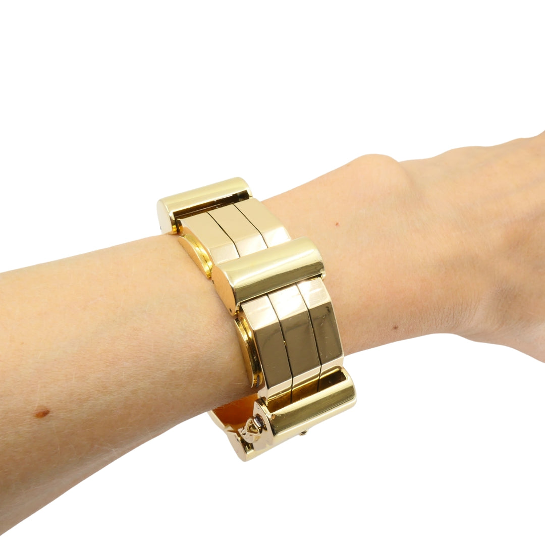 Retro French Tank Bracelet 18k Rose Yellow Gold