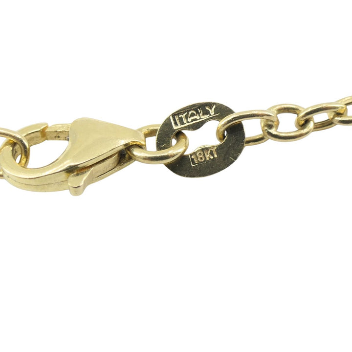 French 18k Gold Ruby 'August 21st' Calendar Pendant Chain Necklace