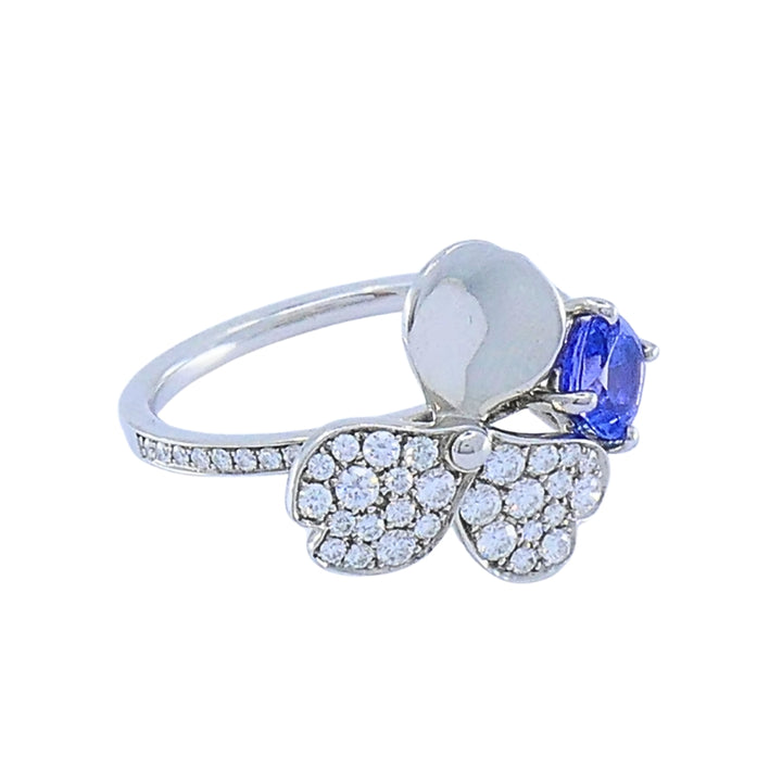 Tiffany & Co. Platinum Paper Flower Ring Tanzanite Diamonds