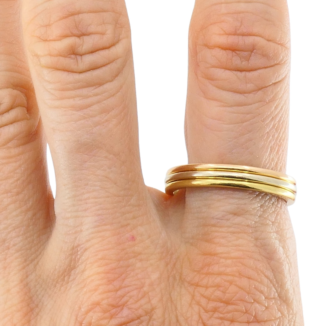 Cartier Trinity Band 18k Gold Men Rings Size 10 Original Box
