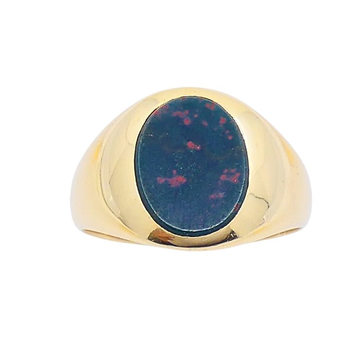 Vintage 14k Gold Bloodstone Signet Ring