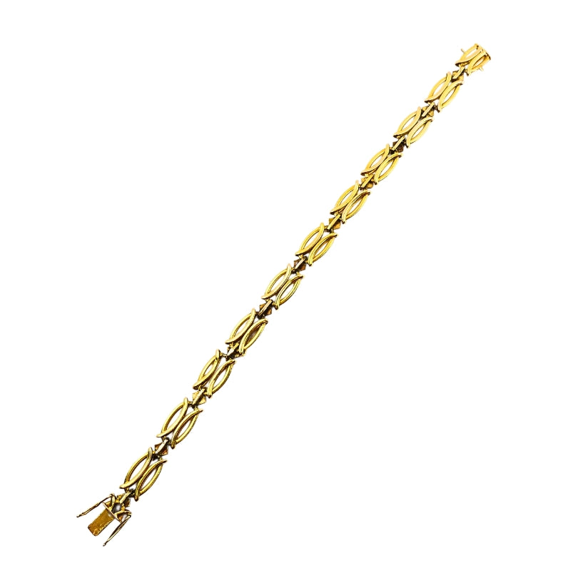 Vintage Two-Tone 14k Gold Link Bracelet