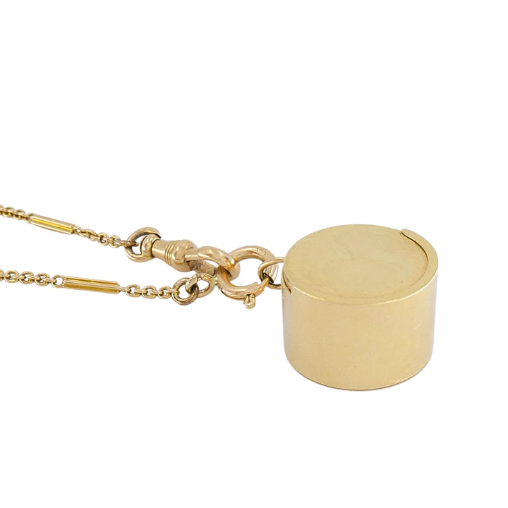 14k Gold Coin Holder Pendant 14k Bar Link Chain Necklace