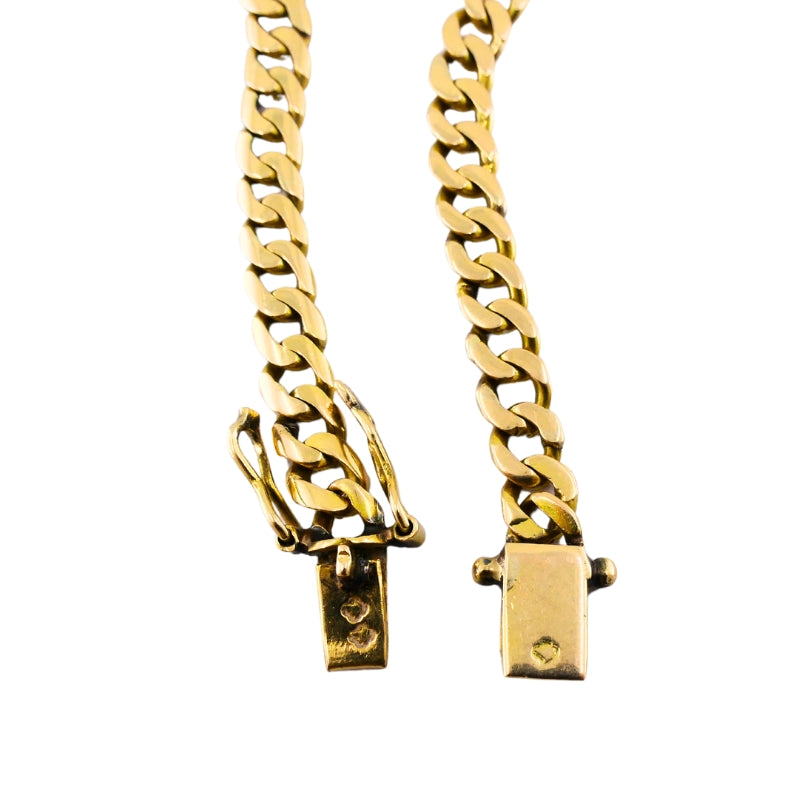 Vintage 18k Gold Curb Link Chain Necklace