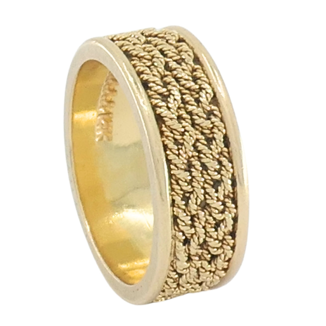 14k Woven Gold Ring Vintage Band Ring