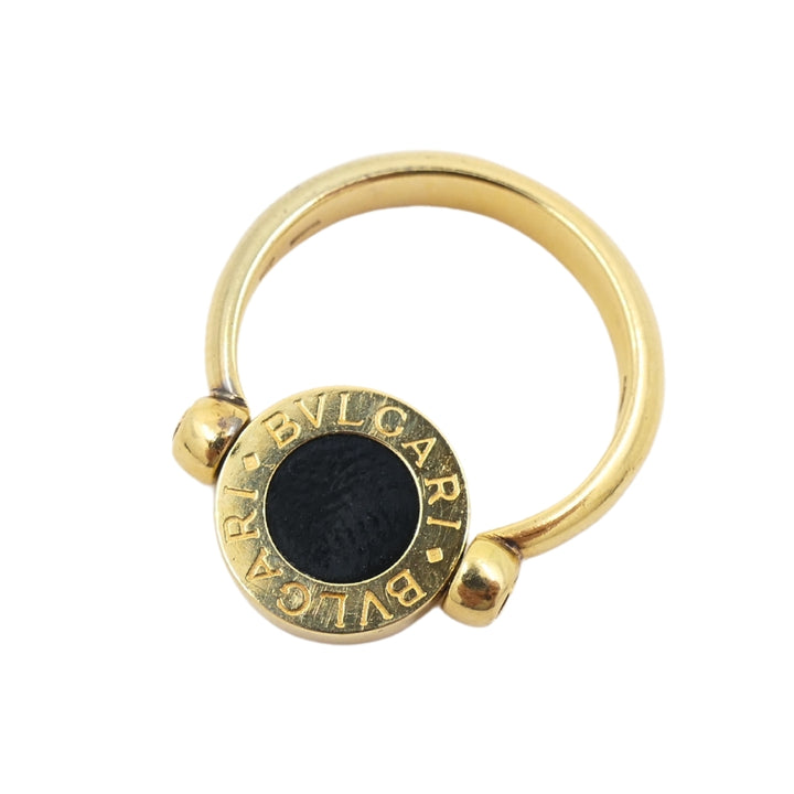 Bvlgari Flip Ring 18k Gold Coral Onyx