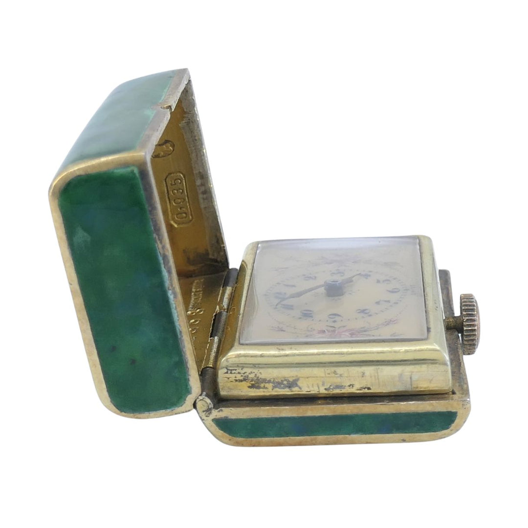 Juvenia Art Deco Swiss Galalith Sterling Silver Purse Watch