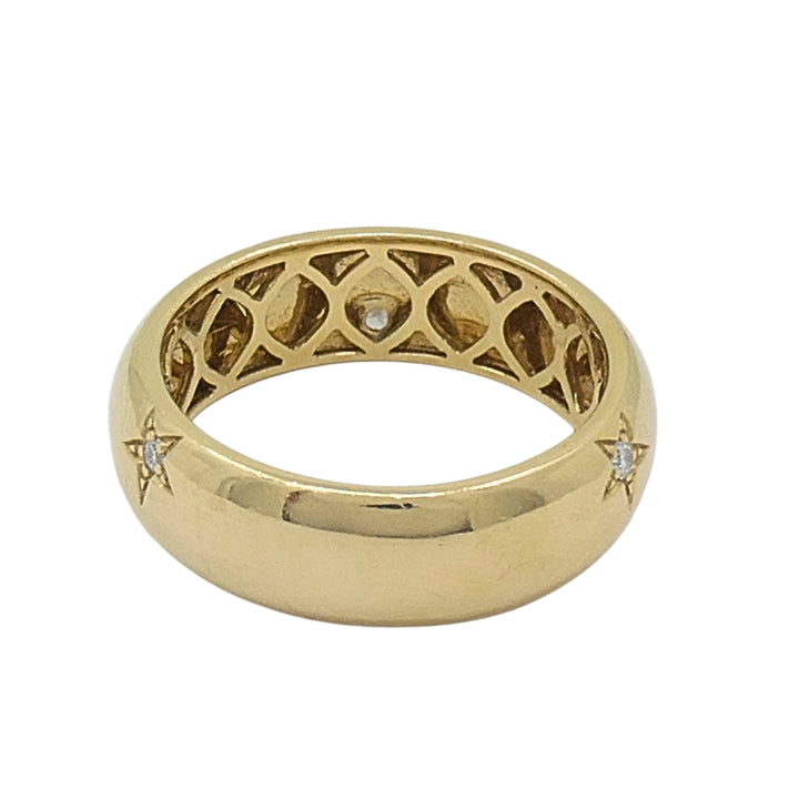 14k Gold Band Star Diamond Ring