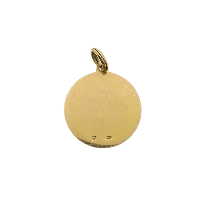 Vintage 18k Gold Red Enamel Necklace Pisces Pendant Zodiac Medallion