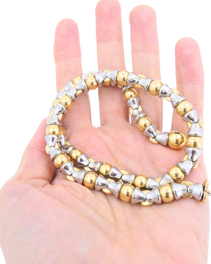Bvlgari Vintage Bulgari 18k Gold Stainless Steel Collar Necklace