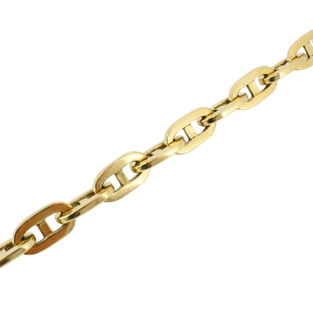 Vintage French Anchor Link Chain Bracelet 18k Gold