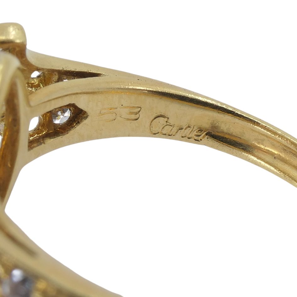 Vintage Cartier 18k Gold Diamond Marquise Cluster Ring