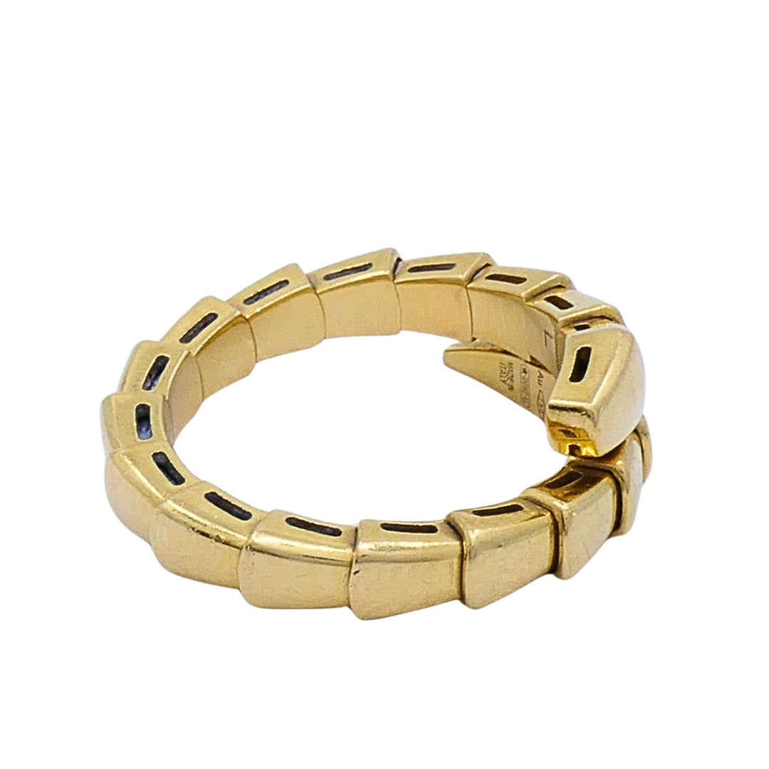 Bulgari Bvlgari Serpenti Viper 18k Gold Single Coiled Snake Ring