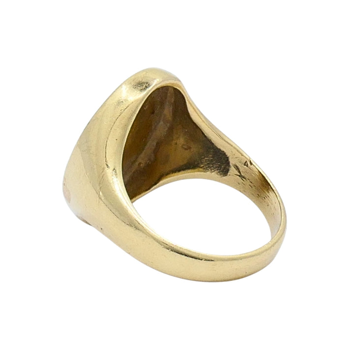 Vintage 14k Gold Signet Ring Coat of Arms Family Crest Seal Ring