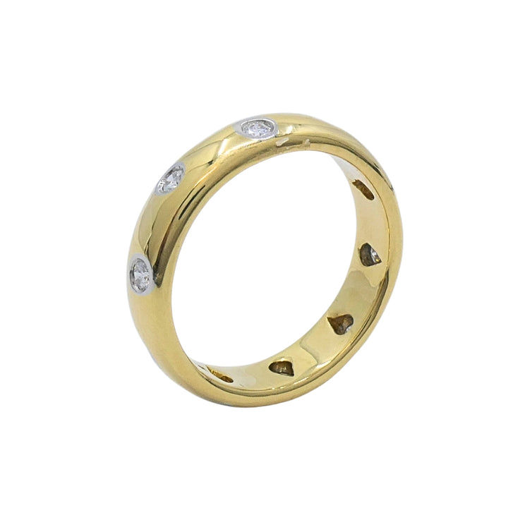 Tiffany & Co. 18k Gold & Platinum Accent Diamond Band Ring