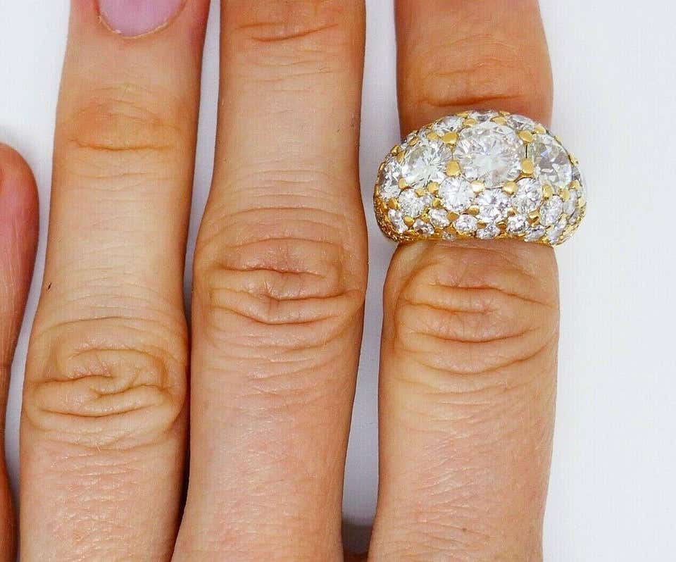 Vintage Yellow Gold Diamond Cocktail Dome Ring